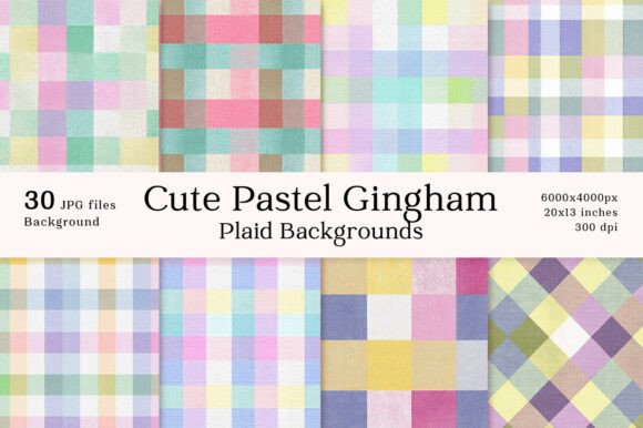 Download Cute Pastel Gingham Plaid Backgrounds - Backgrounds Collection