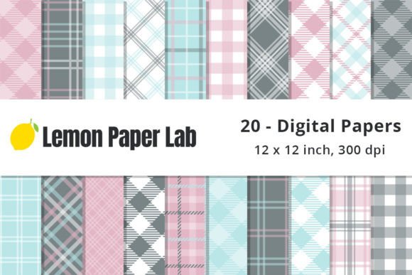 Download Pink, Mint and Gray Plaid Backgrounds - Backgrounds Collection