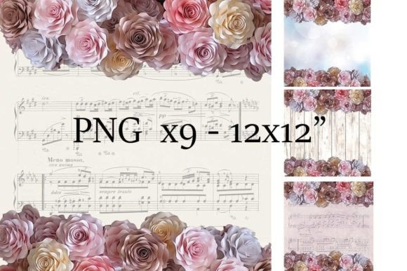 Download Roses on Various Backgrounds 12x12 - Backgrounds Collection