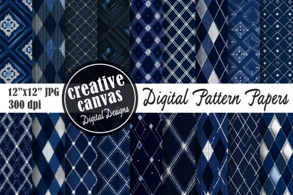 Download Navy Blue Argyle Seamless Pattern Bundle - Seamless pattern bundle Collection