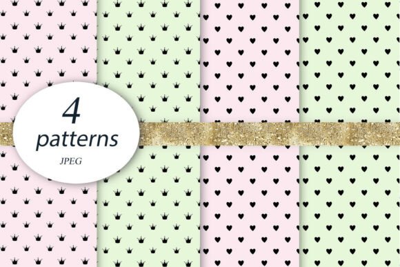 Download Royal Crowns Backgrounds,Hearts Paper - Backgrounds Collection