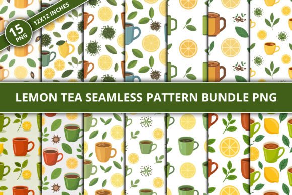 Download Lemon Tea Seamless Pattern Bundle - Seamless pattern bundle Collection