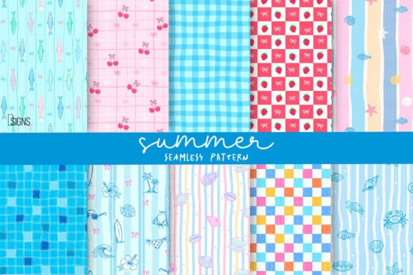 Download Summer Beach Seamless Pattern Bundle PNG - Seamless pattern bundle Collection