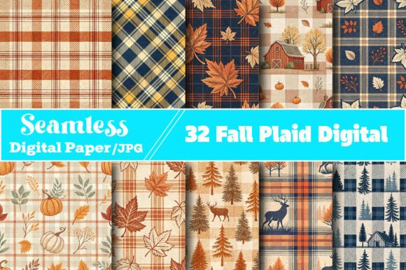 Download Fall Plaid Digital Paper Backgrounds - Backgrounds Collection