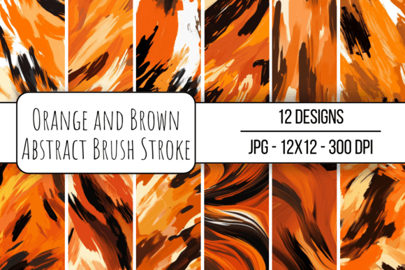 Download Orange and Brown Abstract Brush Stroke - Orange and brown Collection