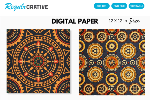 Download Aztec Tribal Digital Paper Backgrounds - Backgrounds Collection