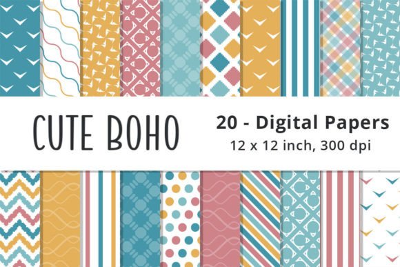 Download Cute Boho Digital Paper Backgrounds - Backgrounds Collection