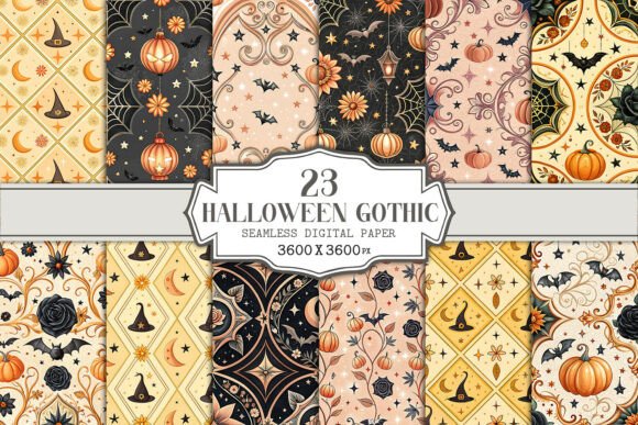 Download Halloween Gothic Seamless Pattern Bundle - Premium Resources