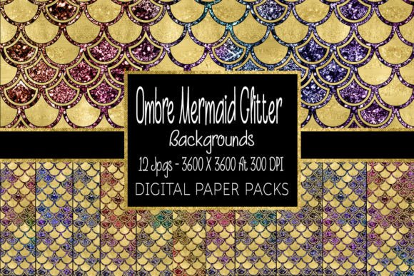 Download Ombre Mermaid Glitter Backgrounds - Backgrounds Collection