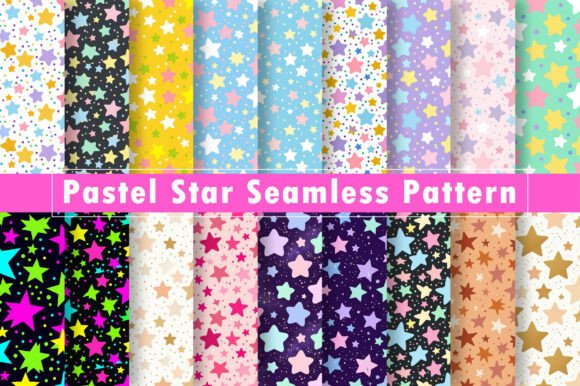 Download Pastel Star Seamless Pattern Bundle - Seamless pattern bundle Collection