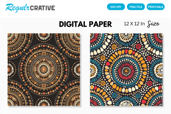 Download Aztec Tribal Digital Paper Backgrounds - Backgrounds Collection