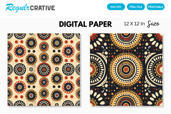 Download Aztec Tribal Digital Paper Backgrounds - Backgrounds Collection