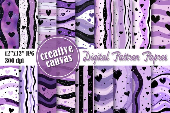 Download Purple Hearts Seamless Pattern Bundle - Seamless pattern bundle Collection