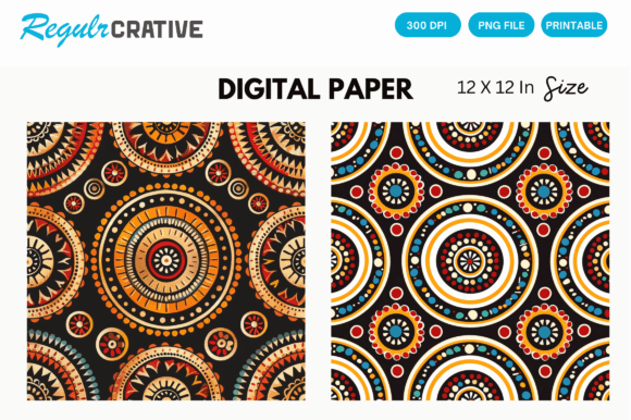 Download Aztec Tribal Digital Paper Backgrounds - Backgrounds Collection